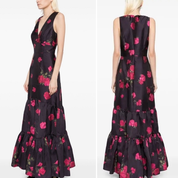 🪷NWT Sachin & Babi Rori Malbec Tea Blooms Gown - Picture 6 of 13